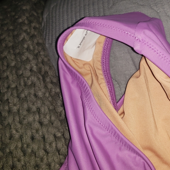 NWT J.Crew Cutout halter one-piece swimsuit sz 16. In Early Purple. - Picture 3 of 5